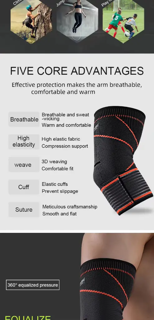 Elbow Brace Compression Sleeve Tennis Elbow Support For Basketball Workouts Weightlifting Sport3.webp