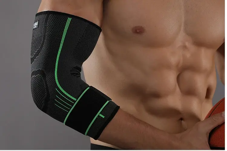 Breathable & Secure Elbow Compression Sleeve for Support, Pain Relief, Tendonitis Green-Black 1(1).webp