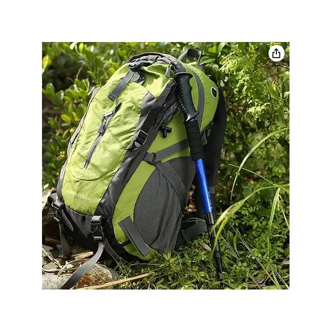 2PCS Anti Shock Trekking Hiking Pole Adjustable Telescoping Walking Stick for Mountaineering, 135 cm Aluminium Grade with Shock Absorber With an ONOFF Feature Lightweight Hiking Poles -Blue-2.webp