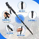 2PCS Anti Shock Trekking Hiking Pole Adjustable Telescoping Walking Stick for Mountaineering, 135 cm Aluminium Grade with Shock Absorber With an ONOFF Feature Lightweight Hiking Poles -Black-4.webp
