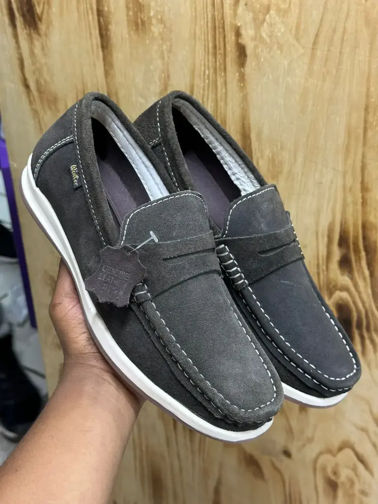 Tan Suede Penny Loafers Coffee.webp