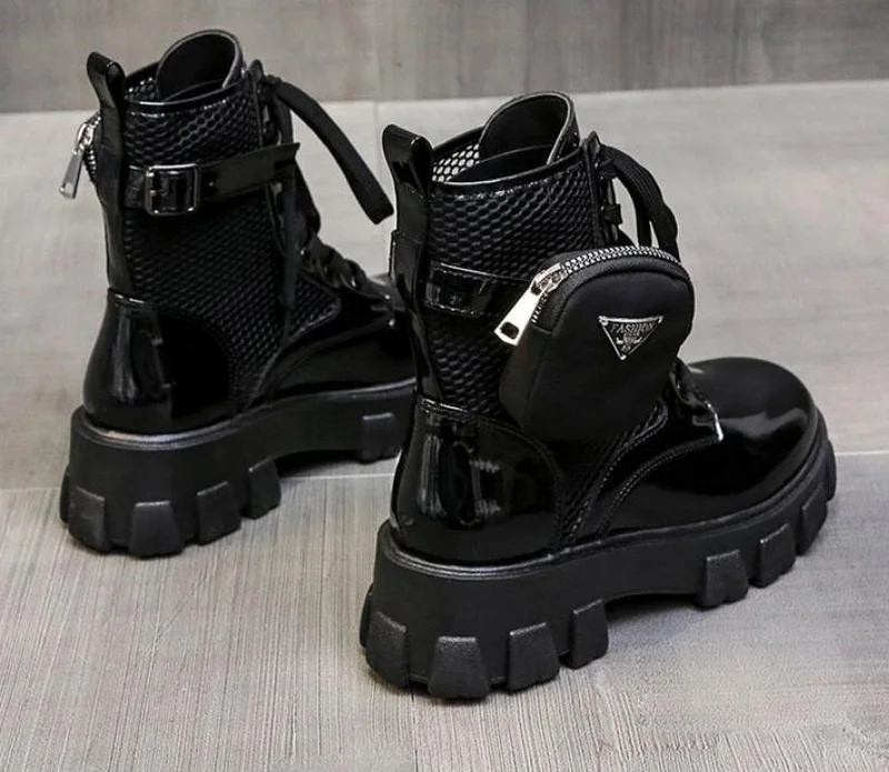 black_punk_ankle_platform_martin_boots_women_chunky_heel_belt_buckle_pocket_2.webp