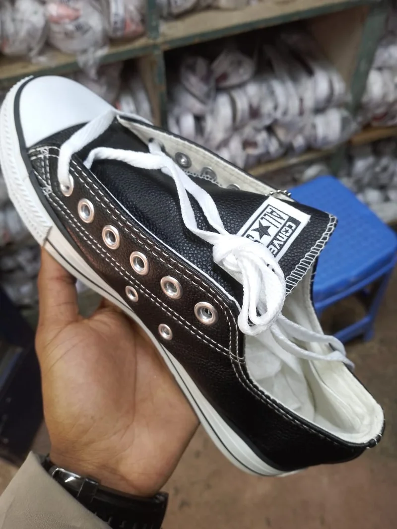 Black White Leather Converse Shoes All Star Sneakers