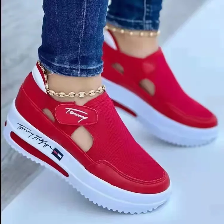 Casual Sneakers Tommy Hilfiger Ladies Sneakers Women's Slip-on Red Shoes
