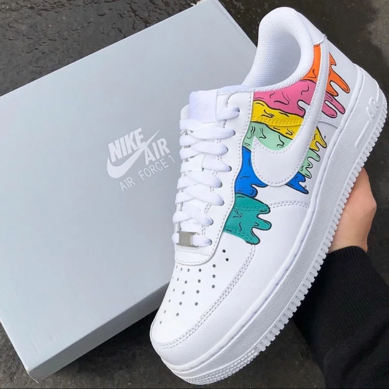 Custom Nike Rainbow Drip Airforce 1 Trainers