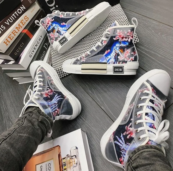 Dior x Sorayama Navy Oblique 'B23' High-Top Sneaker