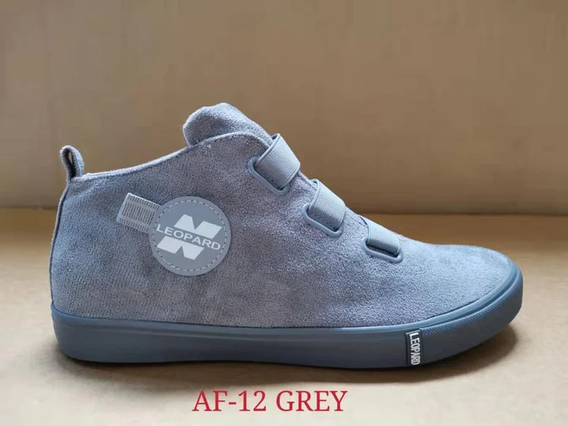 Leopard Official Design Fashion Grey Mens Rubber Canvas Shoes