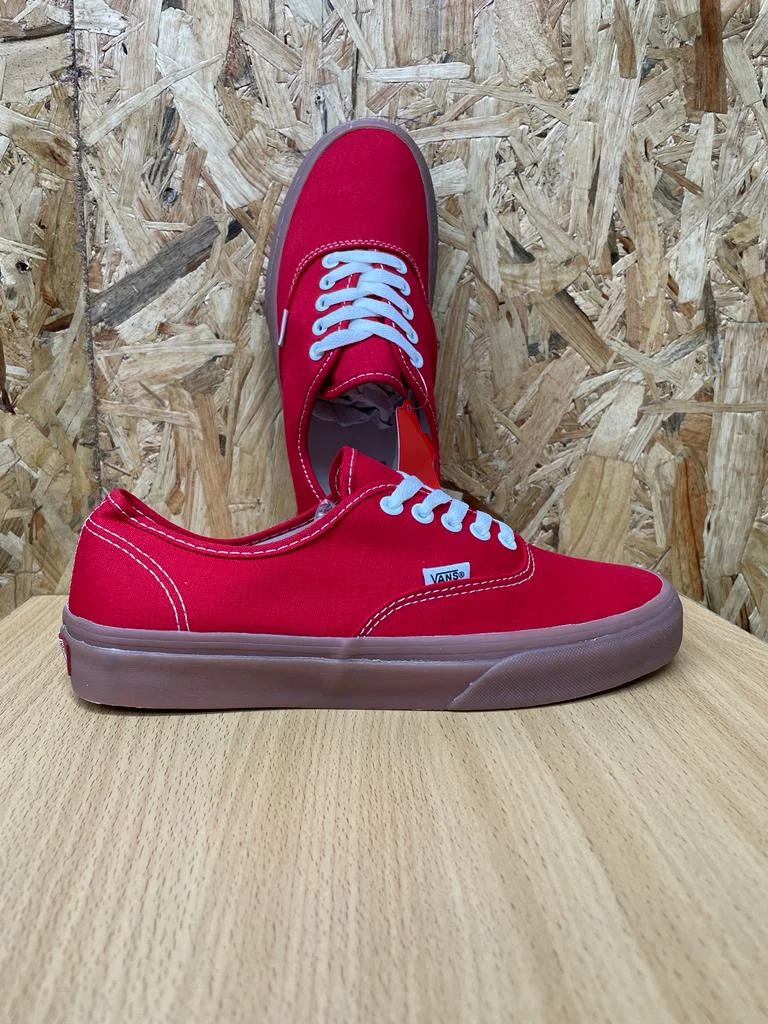 Double Soled Authentic Vans Shoes - Red Gum Sole