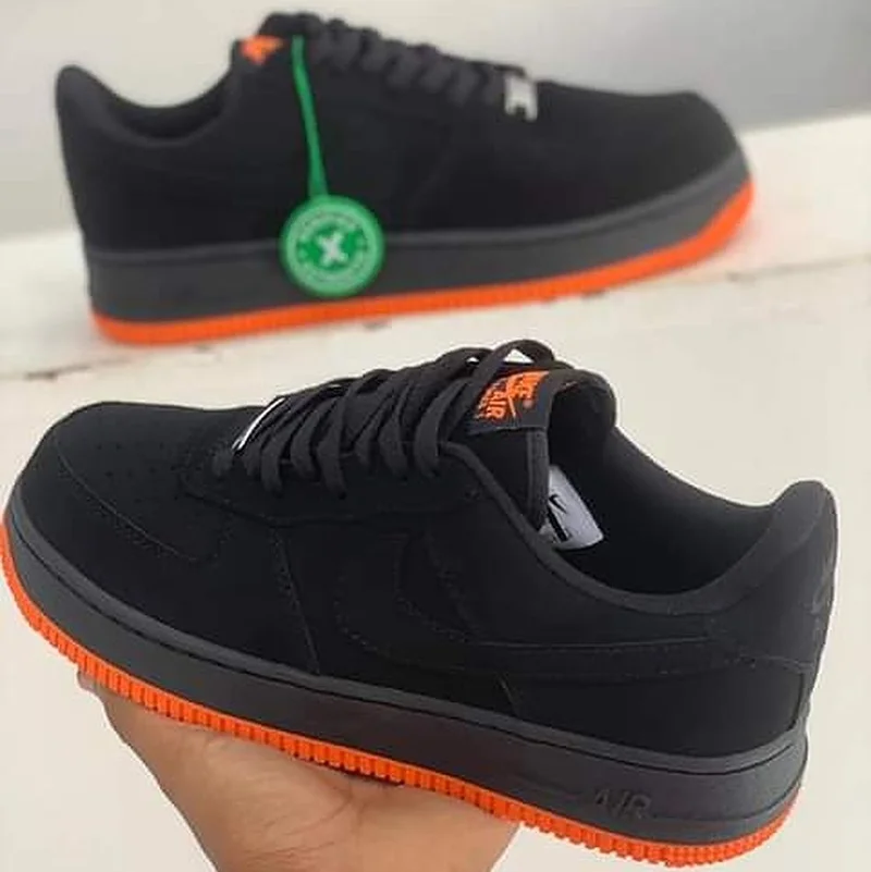 Nike Air force 1 Suede Black and Orange