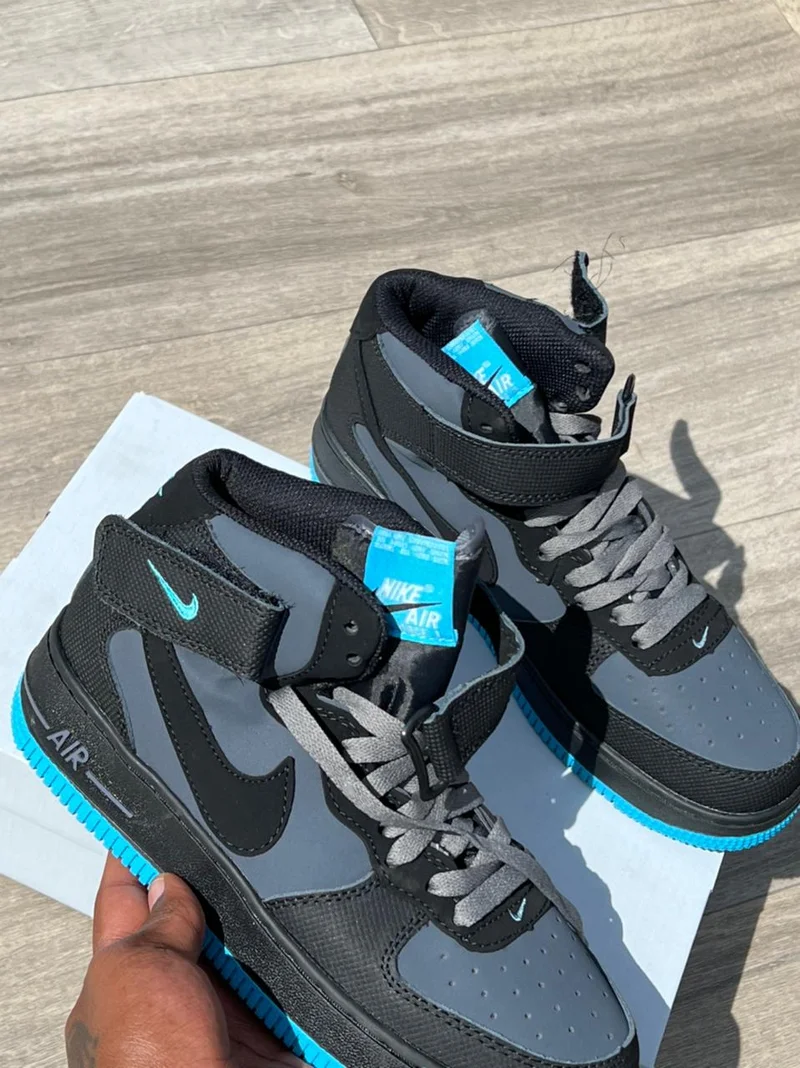 Nike Air force Men's Sneakers 1 Mid Grey Blue