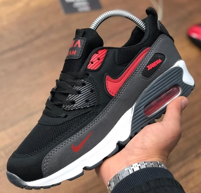 Nike Air Max 90 Black/ Maroon Sneakers Trainers Shoes