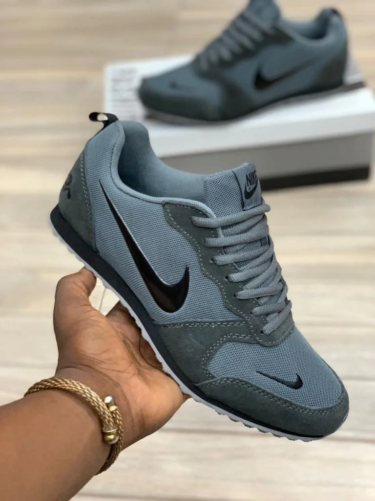 Original Unisex Nike Sports Shoes Grey and Black Swooshes
