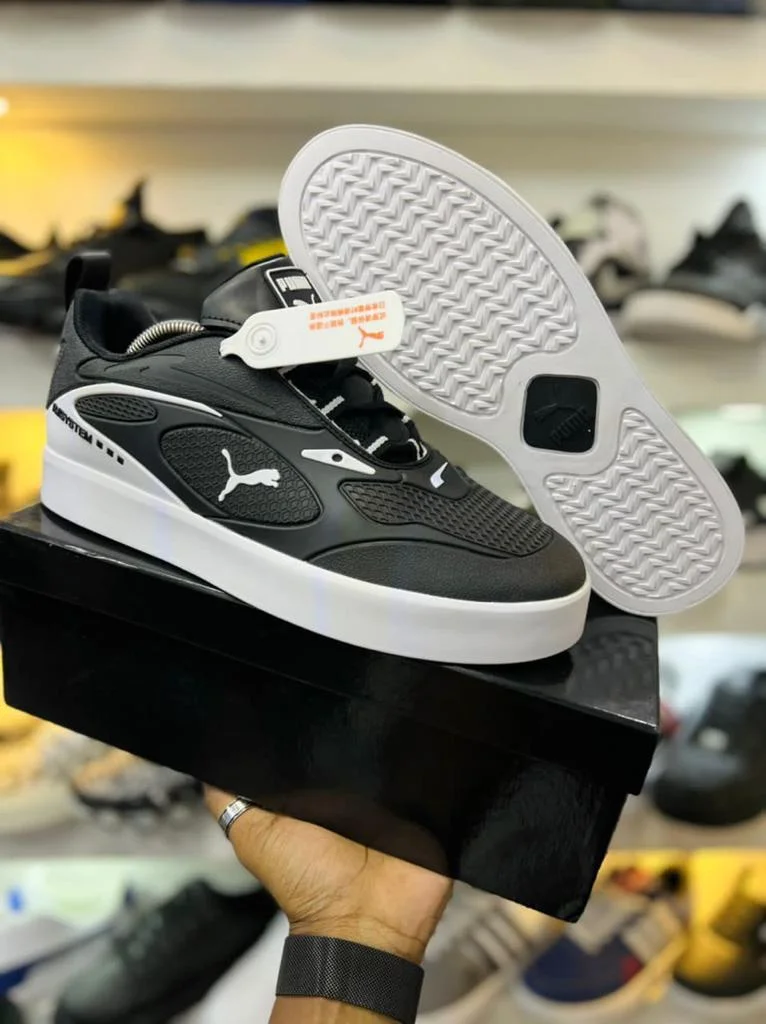 Puma R .. System Sneakers Black White Shoes