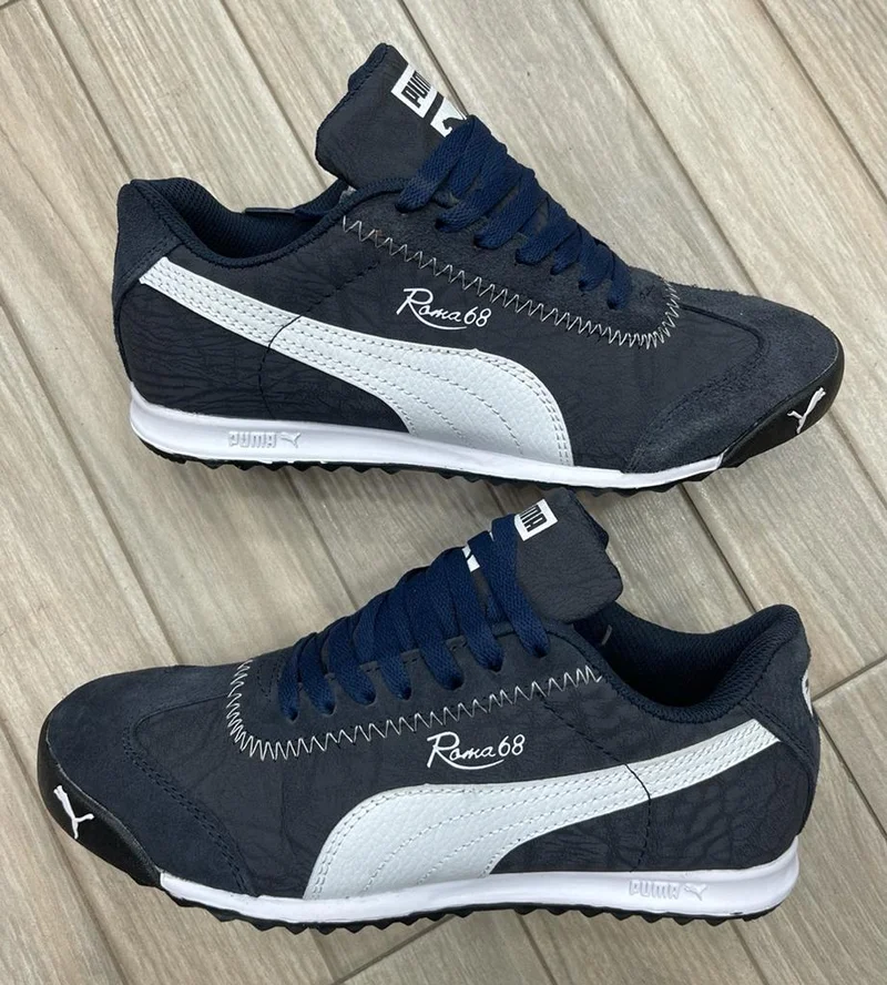 Quality Puma Roma 68 Trainers Navy Blue White