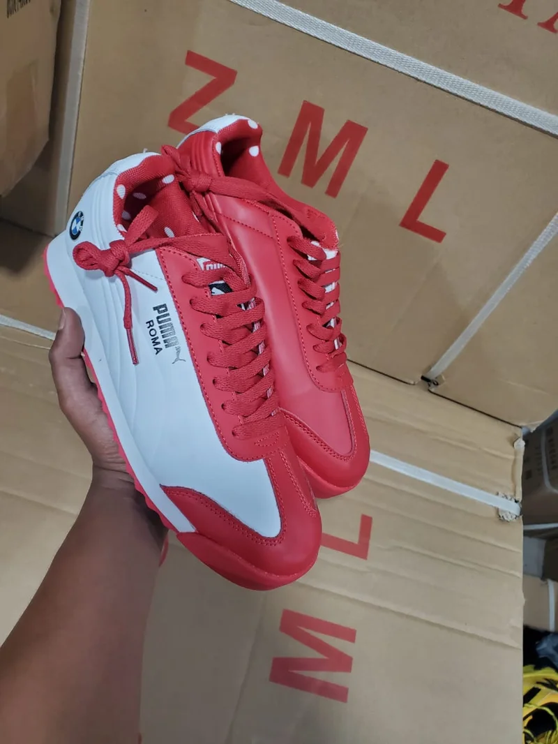 Red-White  BMW  Puma Roma Casual Sneakers Shoes