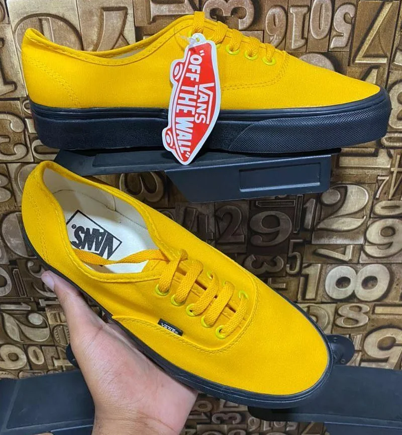 Vans off the Wall Shoes Double Sole Fashion Sneakers Yellow-Black Sole