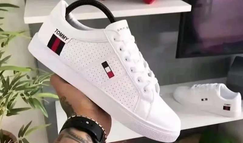 White Leather Tommy Hilfiger Sneaker Shoes