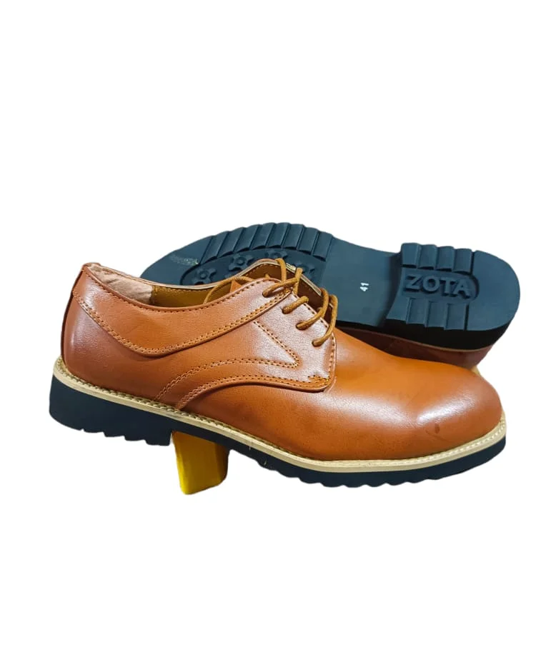 Zota Laced Brown Leather Quality Official Shoes