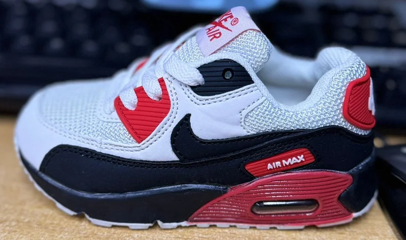 RED-BLACK  NIKE AIR MAX 90  KIDS SNEAKERS