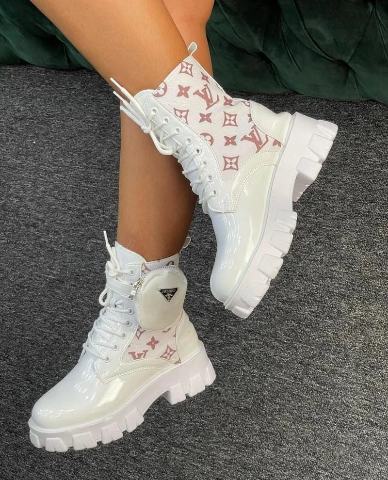 WHITE PRADA LOUIS VUITTON BOOT