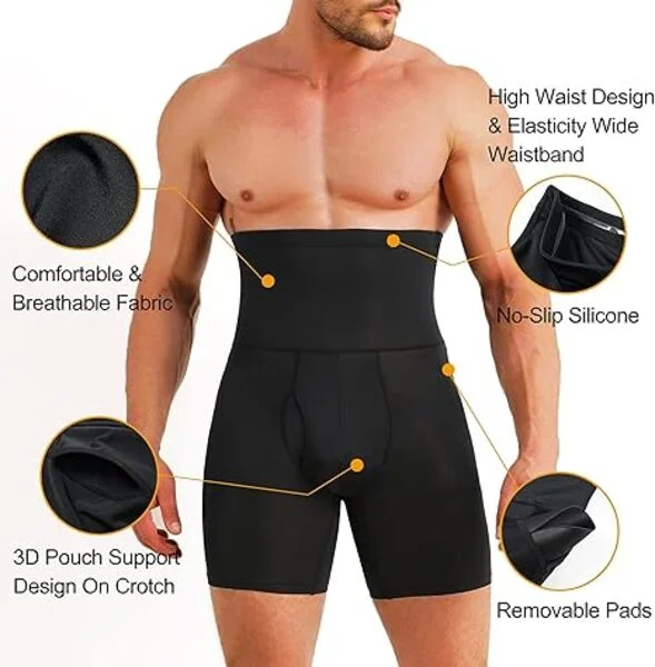 Mens Shapewear Tummy Control Shorts Compression Underwear Sauna Slimming Trimmer