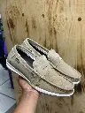 Premium Tan Suede Penny Loafers - Men's Genuine Leather Slip-On Shoes