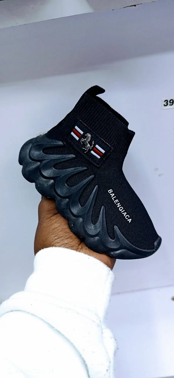 Balenciaga High-top Socks Unisex Octopus Shoes Comfortable All Black Coconut Sho