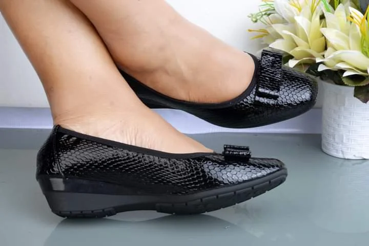 Black Women Wedge Closed Original Turkey Slipon Ladies Shoes
