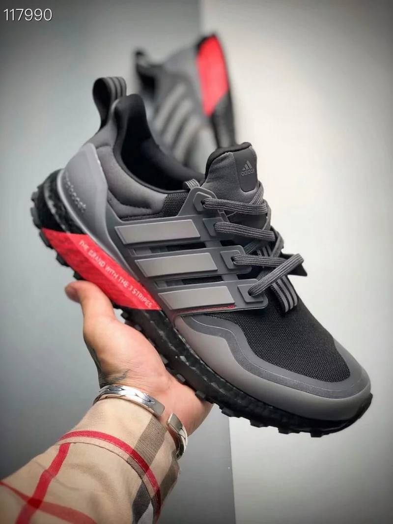 Adidas Boost Running Shoes Grey Black Grey