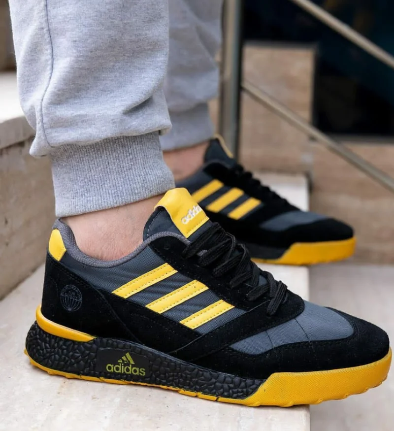 Adidas Boost Running Shoes Yellow Black Grey