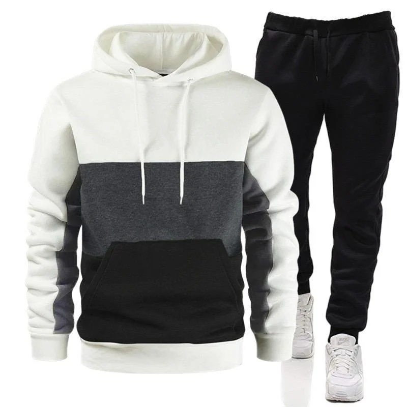 Designer Unisex Tracksuit Hooded and pants in White Grey Black