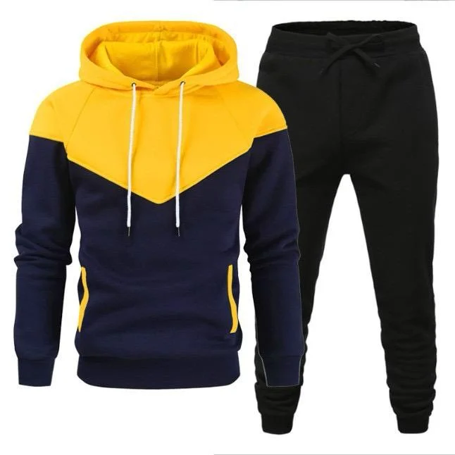 Designer Unisex Tracksuit Hooded and pants in Yellow Blue Black