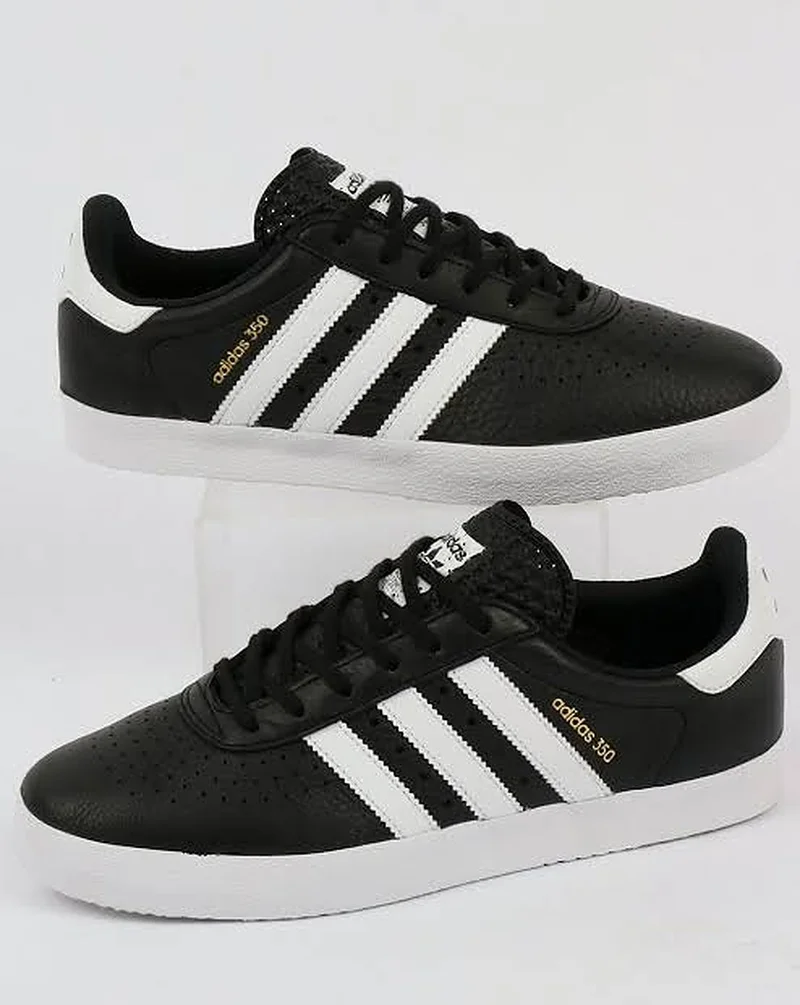 Adidas Originals 350 Black White Leather Low-Top Trainers
