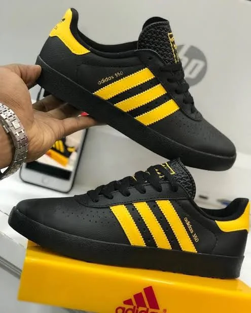 Adidas Originals 350 Yellow Leather Low-Top Trainers