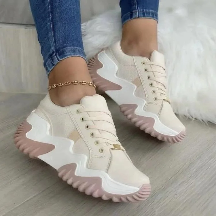 Fashion Tennis High Top Canvas Sneakers Shoes-Beige