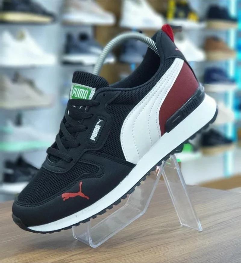 Adidas Puma R78 Black and White Maroon