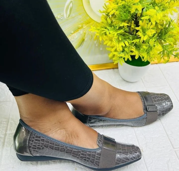 Grey Women Closed Original Turkey Slipon Ladies Shoes