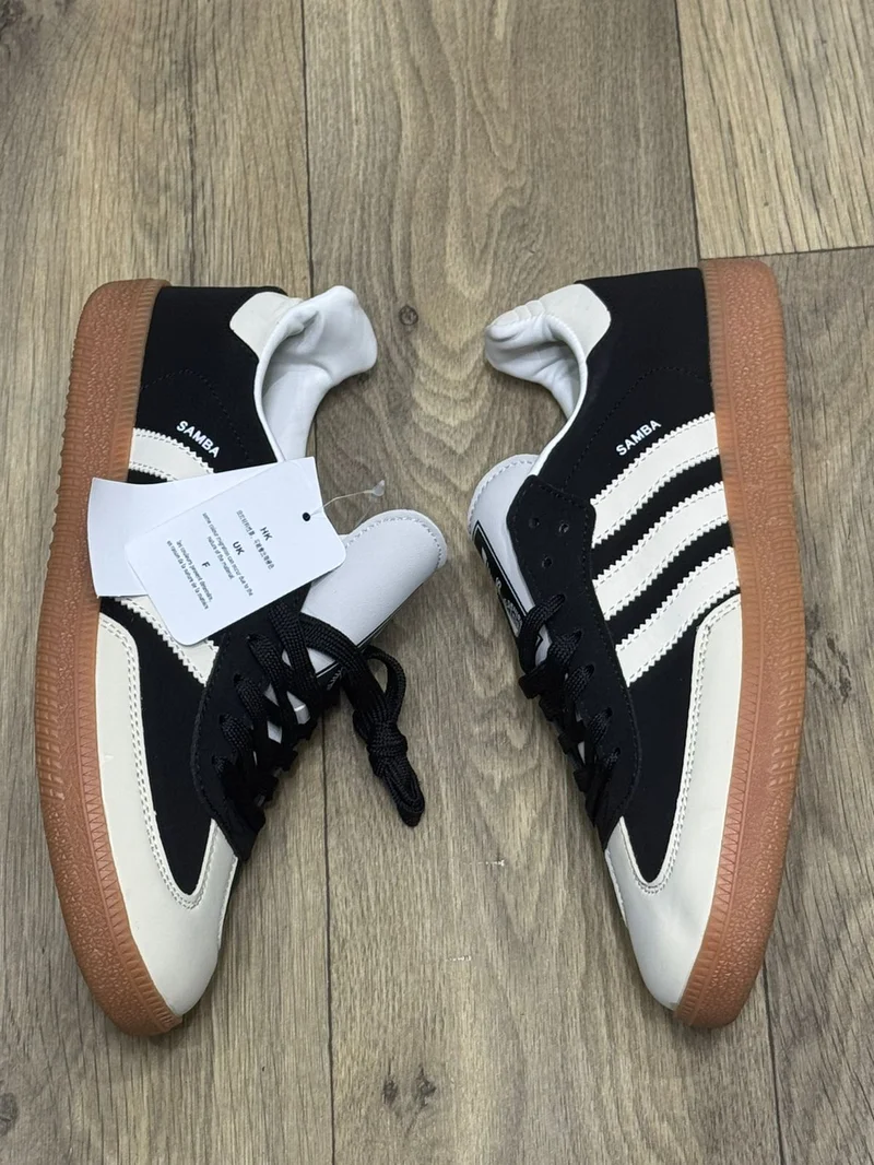 Adidas Samba OG white Suede toe sneakers- Gummy Rubber sole