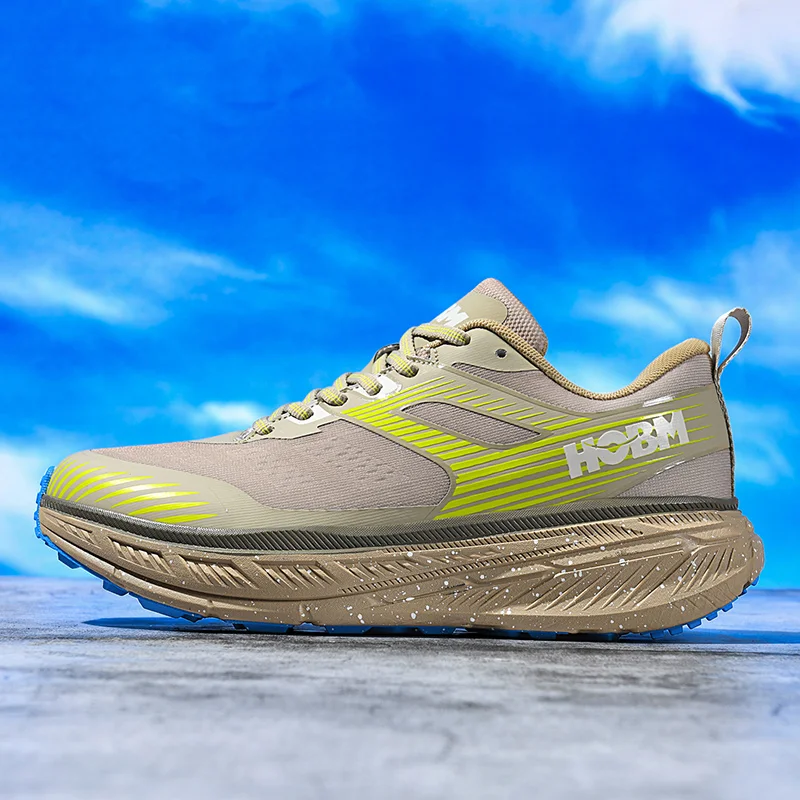 HOBM Men's Running Shoes - Lightweight & Breathable - Beige