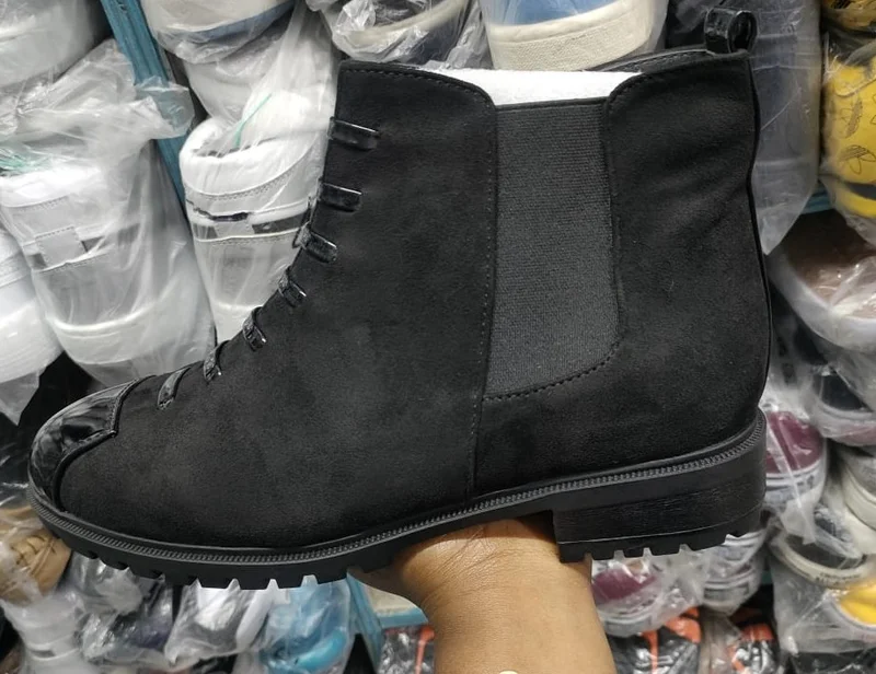 Ladies Ankle Platform Women Boots Chunky Designer Black Shoes