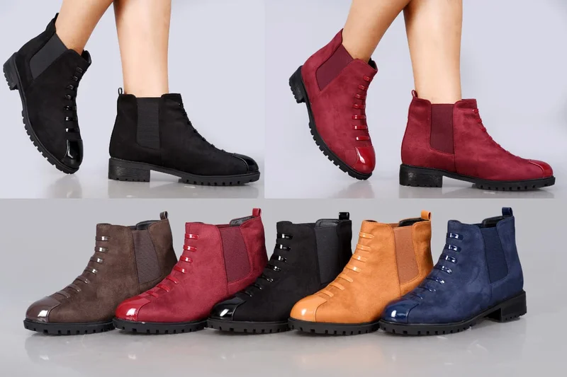 Ladies Ankle Platform Women Boots Chunky Designer Red Shoes
