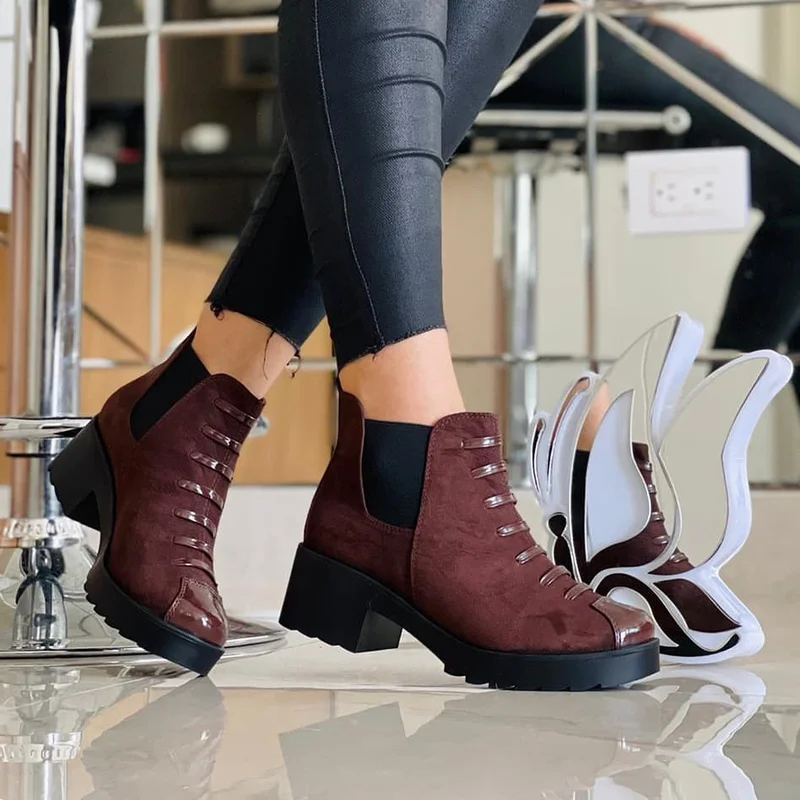 Ladies Ankle Platform Women Boots Chunky Designer Shoes