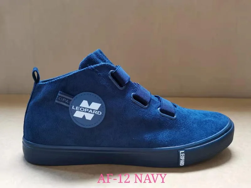 Leopard Official Design Fashion Blue Mens Rubber Canvas Shoes