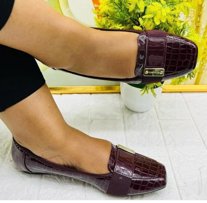 Maroon Women Closed Original Turkey Slipon Ladies Shoes