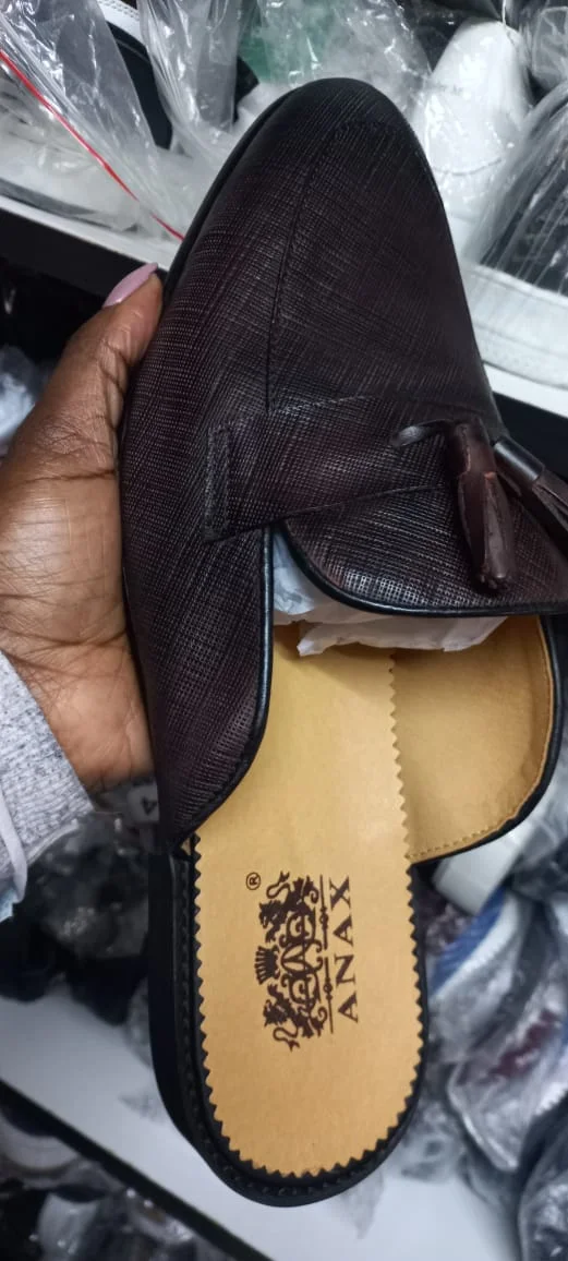Men's Anax Brown Official Backless Mules Loafers