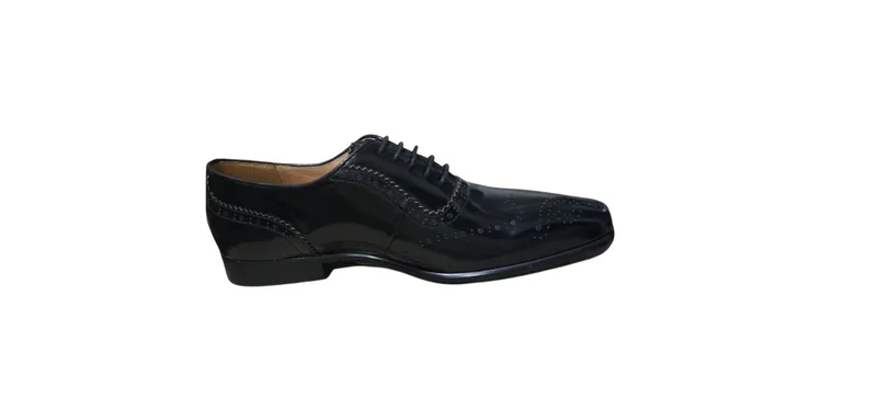 Men's Premium Leather Oxford Dress Shoes - Brogue Detailing - Perfect for Weddin