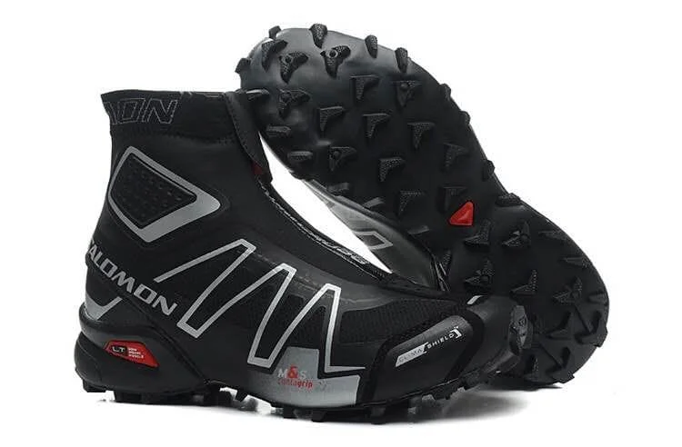 Men's Salomon Snowcross CS Trail Running Shoes In Black Gray