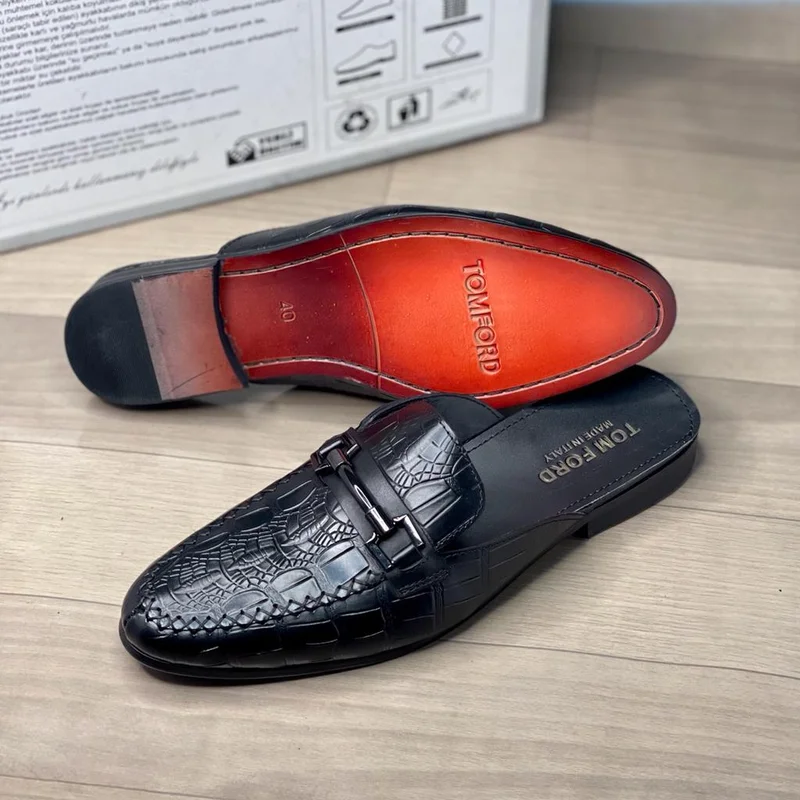 Men's Tom Ford Black Official Backless Mules Loafers