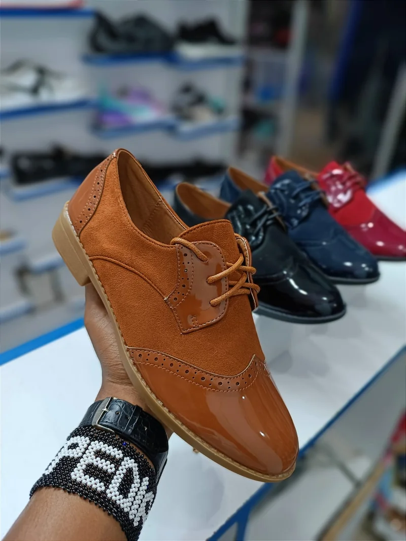 Mustard Women Official Brogue Lace up Ladies Shoes