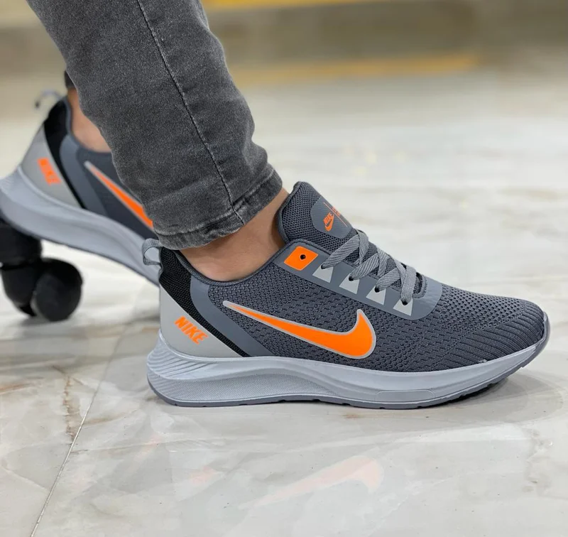 NIKE AIR ZOOM STRUCTURE 23 MEN Grey -Orange Sneakers